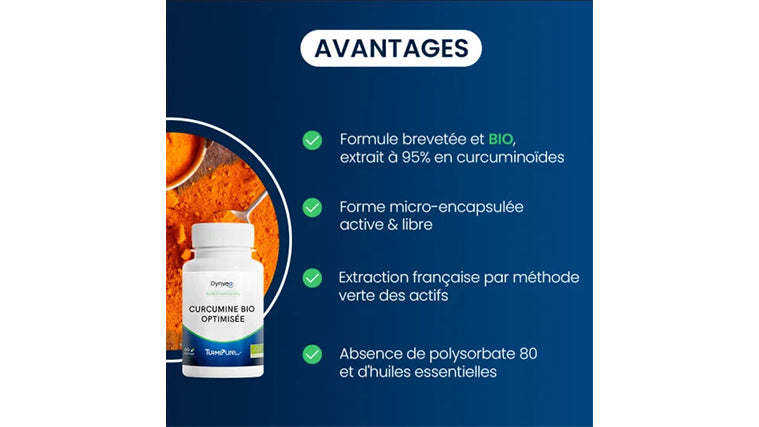 Curcumine BIO Optimisée Avantages
